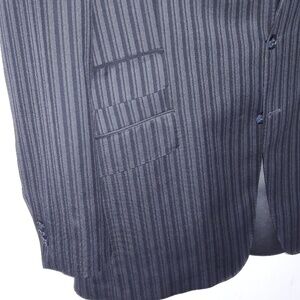 𝅺BEN SHERMAN Slim-Fit, Black Striped, Double-Vented Blazer / Sportcoat, 42R